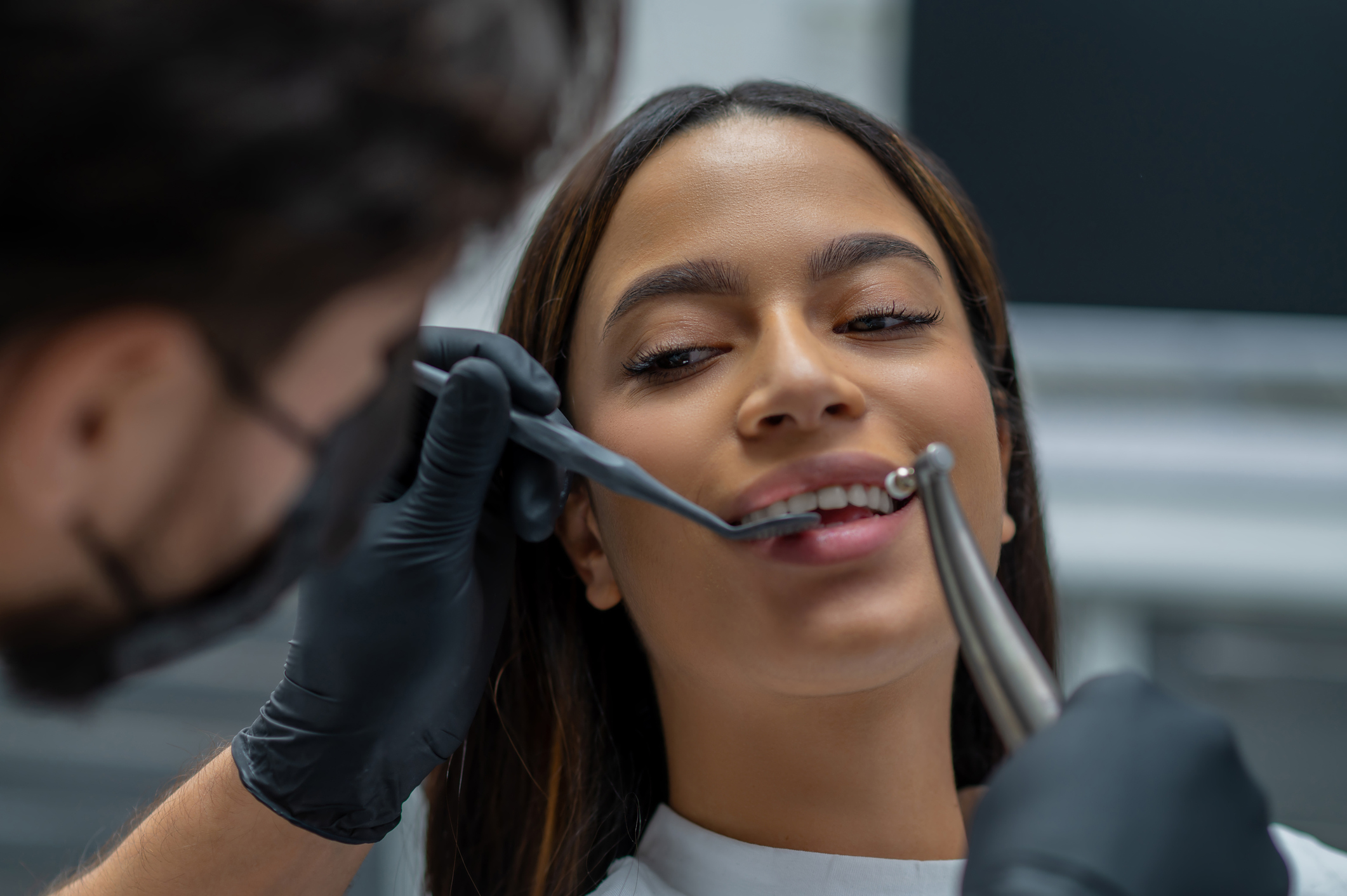 Cosmetic dentistry treatment appointment with dental provider