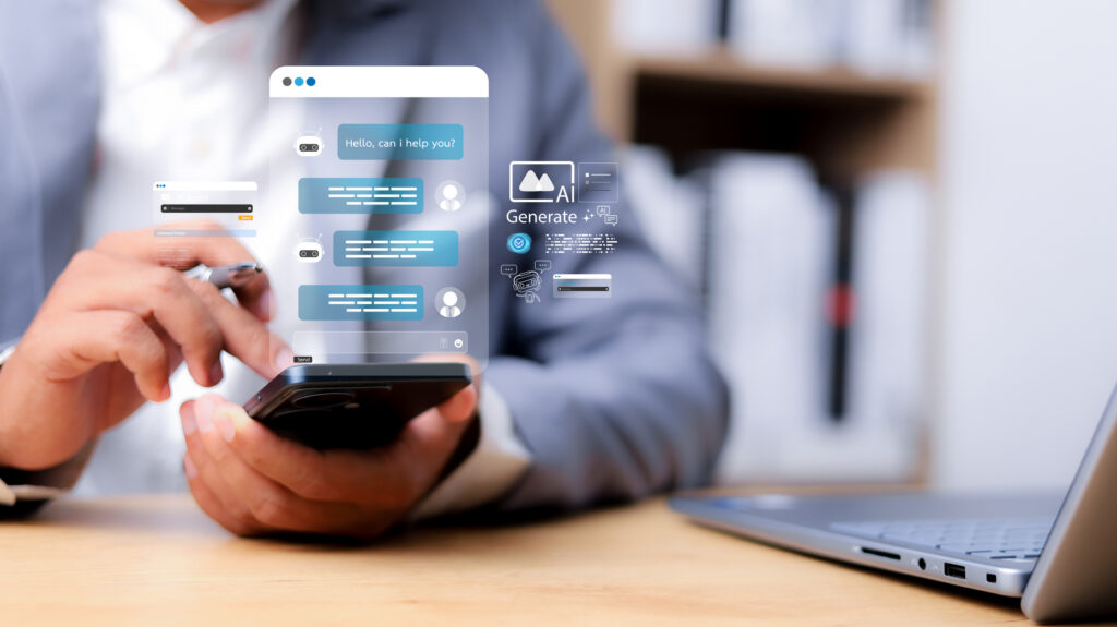 SaaS AI chatbot and automation interface